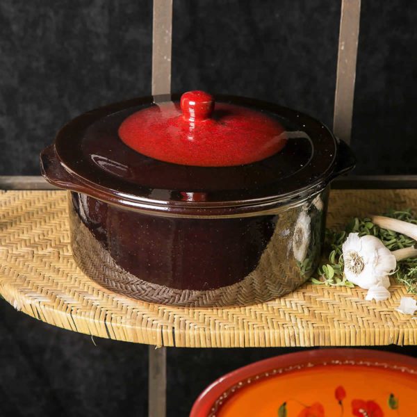 Large Red Olla with Lid - Image 2