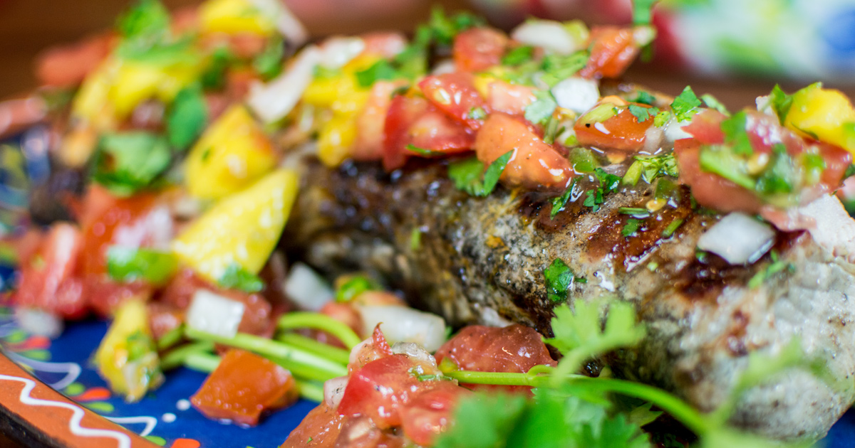 Spanish Pork Tenderloin with Mango Tomato Salsa I See Spain Handcrafted Spanish Grater