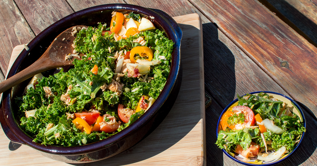 Tuna Kale Salad I See Spain Handcrafted Spanish Grater Plates