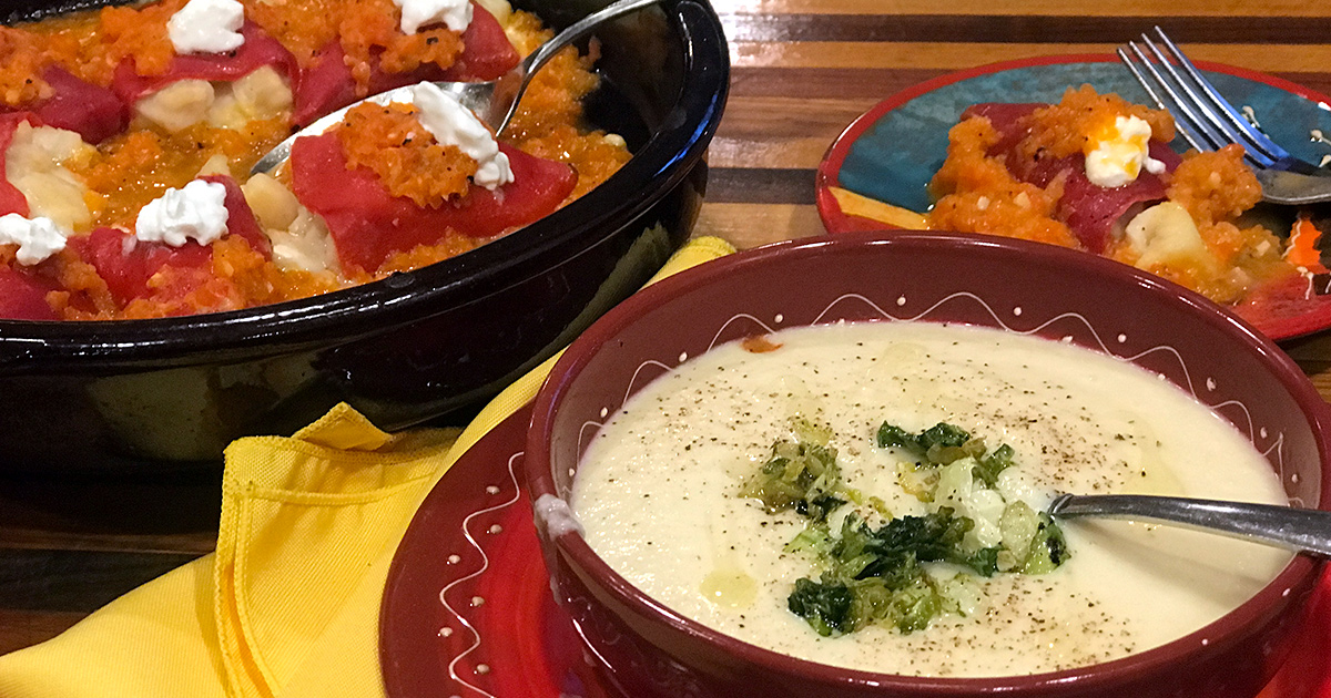 Celery Root Soup and Cod Stuffed Piquillo Peppers I See Spain Handcrafted Spanish Grater