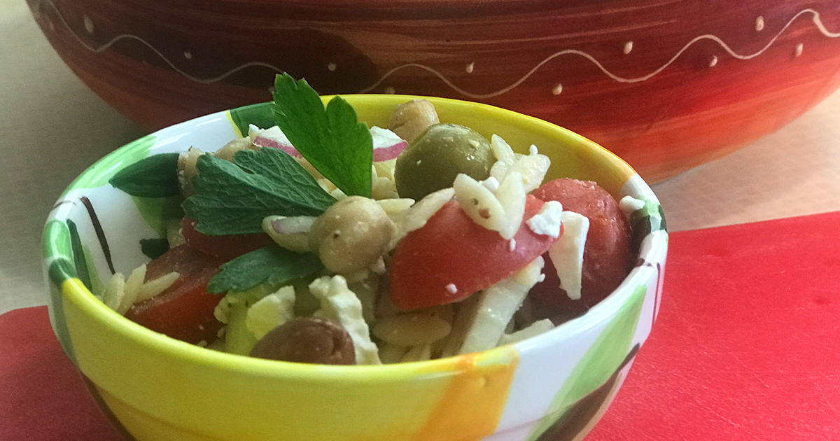 Rainbow Orzo Salad I See Spain Handcrafted Spanish Grater Plates